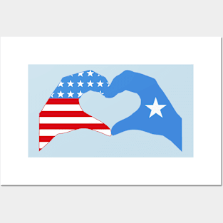 We Heart USA & Somalia Patriot Flag Series Posters and Art